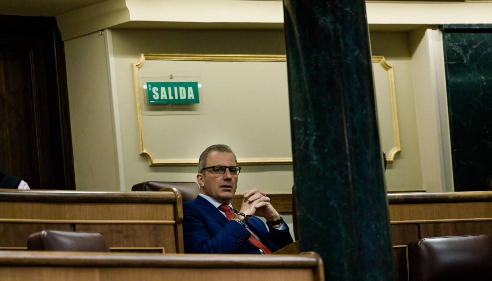 El exportavoz de VOX en el Ayuntamiento de Madrid, Javier Ortega Smith, durante una sesión plenaria en el Congreso de los Diputados, a 24 de febrero de 2026, en Madrid (España).