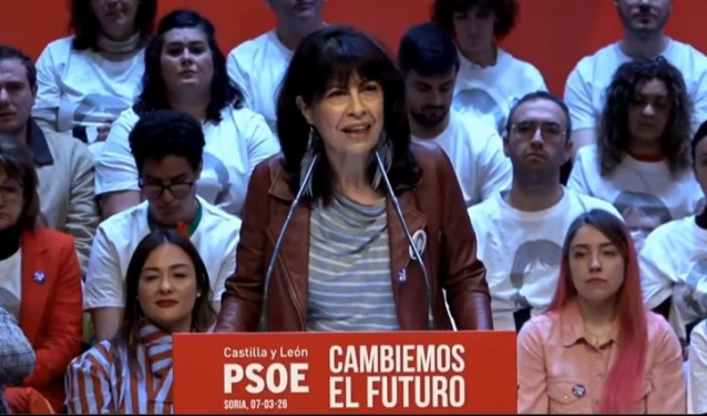 La ministra de Igualdad, Ana Redondo, en un acto en Soria