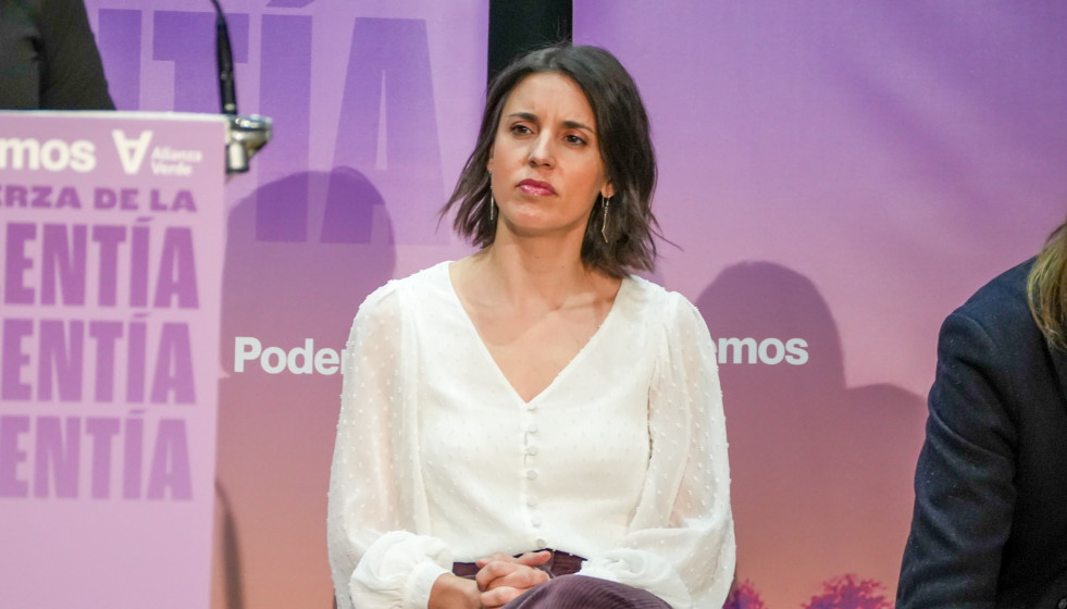La secretaria política de Podemos y eurodiputada, Irene Montero, durante un acto público, en el centro cívico Bailarín Vicente Escudero, a 7 de marzo de 2026, en Valladolid, Castilla y León (Espa