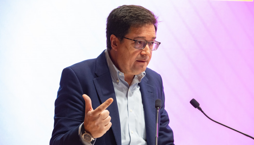 El ministro para la Transformación Digital y de la Función Pública, Óscar López, durante el acto ‘Igualdad Digital Ya’, en la sede del Ministerio para la Transformación Digital y de la Funci