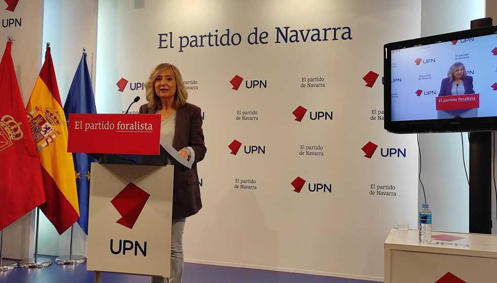 Archivo - La presidenta de UPN, Cristina Ibarrola.