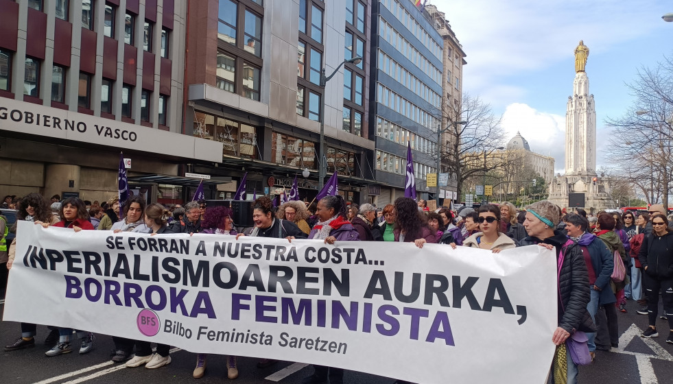 Manifestación en Bilbao del Movimiento Feminista de Euskal Herria con motivo del 8M