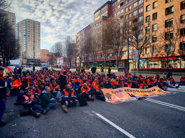 Movilización de los trabajadores de Tubos Reunidos de Bilbao