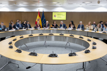 Archivo - La vicepresidenta primera y ministra de Hacienda, María Jesús Montero (6i), y el ministro de Política Territorial y Memoria Democrática, Ángel Víctor Torres (5d), durante el Consejo de