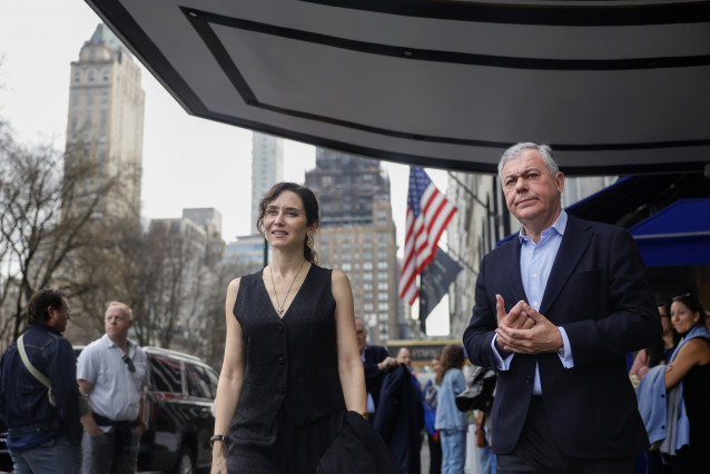 La presidenta de la Comunidad de Madrid, Isabel Díaz Ayuso, en la primera jornada de su viaje institucional a Nueva York (Estados Unidos)