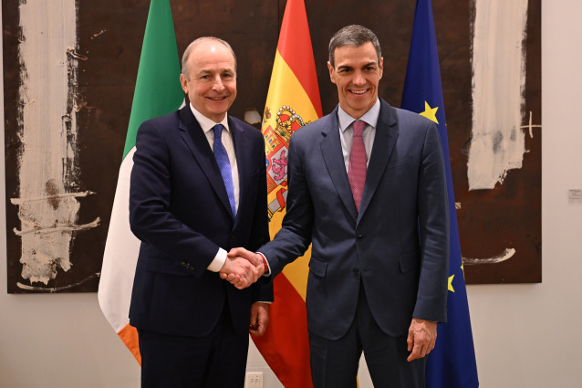 El presidente del Gobierno, Pedro Sánchez, recibe al primer ministro de Irlanda, Micheál Martin