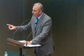 Archivo - El portavoz de VOX en el Ayuntamiento de Madrid, Javier Ortega Smith