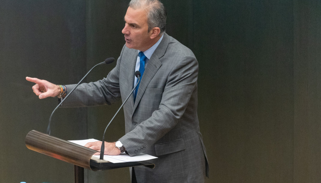 Archivo - El portavoz de VOX en el Ayuntamiento de Madrid, Javier Ortega Smith