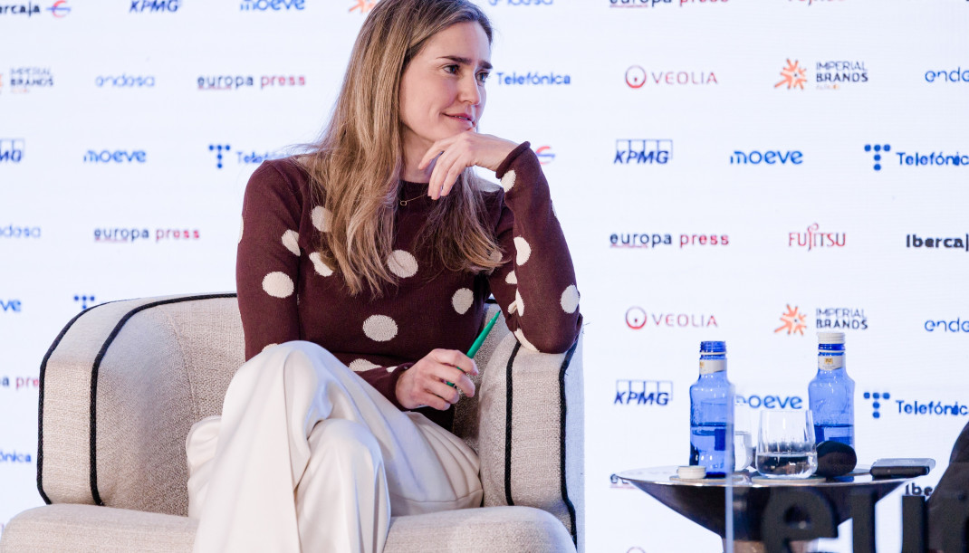 La vicepresidenta tercera y ministra de Transición Ecológica y Reto Demográfico, Sara Aagesen, durante un desayuno informativo de Europa Press, Hotel Rosewood Villa Magna, a 11 de marzo de 2026, en