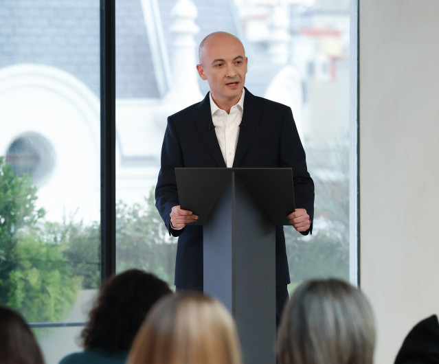 El consejero delegado de Inditex, Óscar García Maceiras, ofrece una rueda de prensa con motivo de la presentación de los resultados anuales del Ejercicio 2025, en la tienda Zara Serrano, a 11 de marzo de 2025, en Madrid (España). Inditex ha presentado est