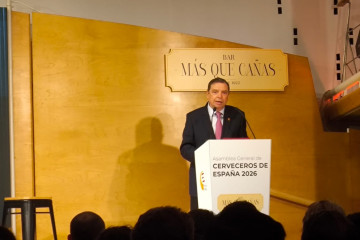 El ministro de Agricultura, Pesca y Alimentación, Luis Planas, durante la inauguración de la asamblea de Cerveceros de España