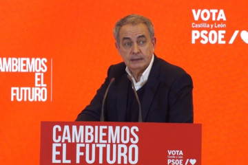 El expresidente del Gobierno José Luis Rodríguez Zapatero durante un acto electoral en Segovia