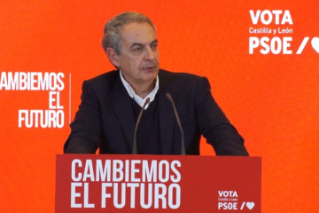 El expresidente del Gobierno José Luis Rodríguez Zapatero durante un acto electoral en Segovia