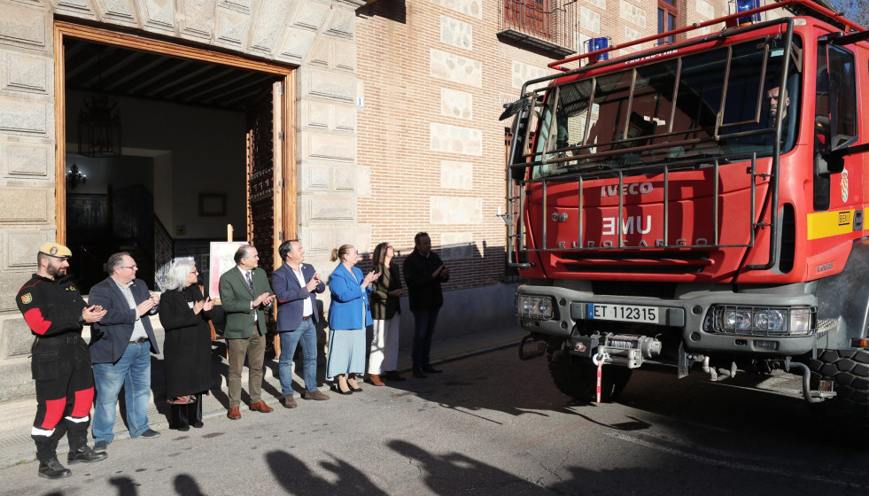 Despedida de las unidades UME desplegadas en Talavera de la Reina para realizar un simulacro de emergencias.