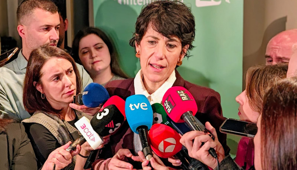 Saiz durante las declaraciones a la prensa.