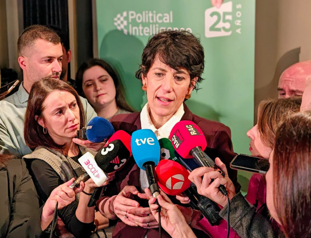 Saiz durante las declaraciones a la prensa.