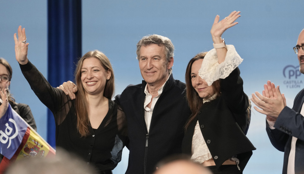 Feijóo en un mitin en Ponferrada (León)