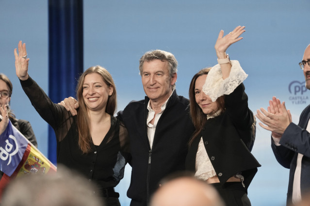 Feijóo en un mitin en Ponferrada (León)