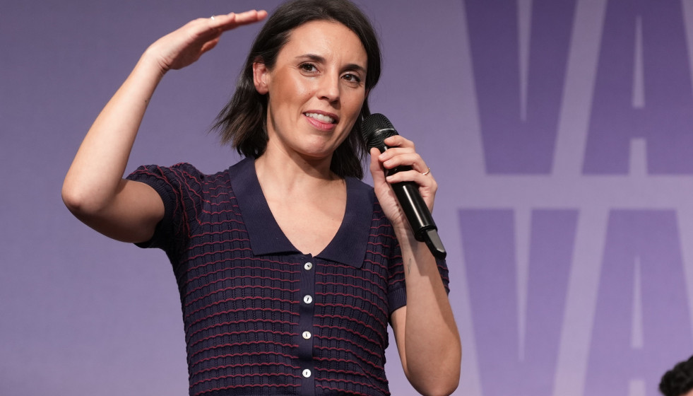 La eurodiputada Irene Montero durante el cierre de campaña en Valladolid.