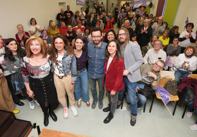 En Valladolid, Podemos cierra la campaña con la secretariga general, Ione Belarra, la eurodiputada Irene Montero y el candidato a la Junta, Miguel Ángel Llamas, en un acto en el que también ha estado presente el ex procurador Pablo Fernández.