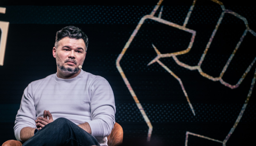 El portavoz de ERC en el Congreso, Gabriel Rufián, durante un diálogo sobre el futuro de la izquierda alternativa.