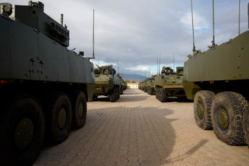 Archivo - Imagen de los primeros vehículos 8x8 'Dragón' del Ejército de Tierra. A 16 de enero de 2026, en Almería (Andalucía, España).