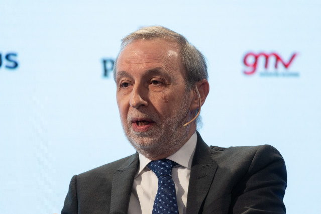 Archivo - El CEO de GMV, Jesús B. Serrano, interviene durante un encuentro de la industria de Defensa, en Zénit The Studio, a 17 de marzo de 2025, en Madrid (España). El diario Expansión organiza el encuentro ‘INDUSTRIA DE DEFENSA. Industria y tecnología