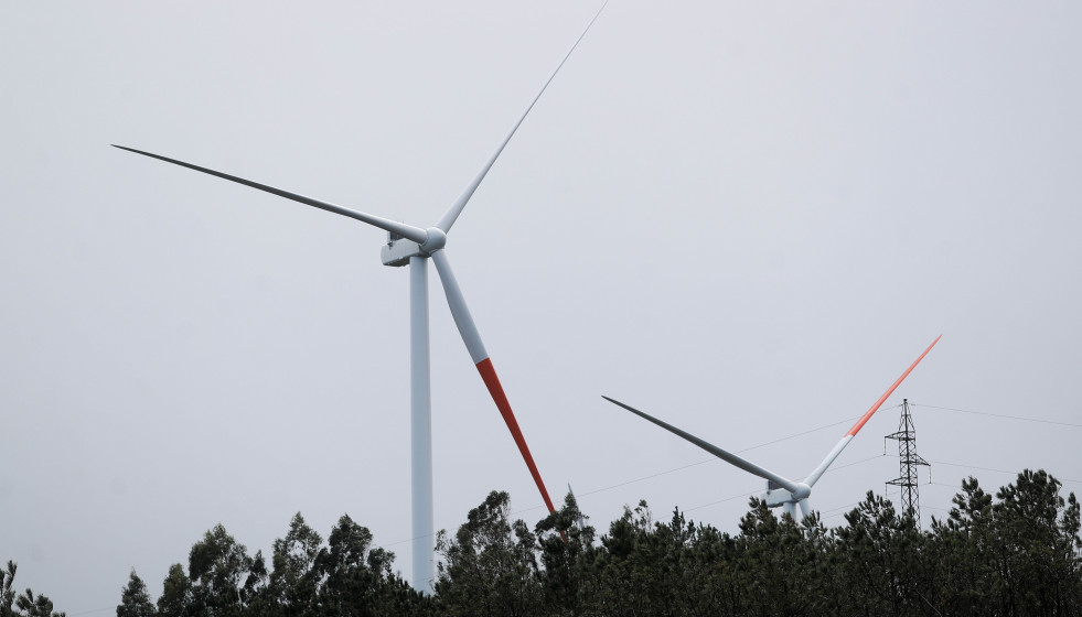 Parque eólico de Mondego, a 19 de febrero de 2026, entre Ribadeo y Trabada, Lugo, Galicia (España).