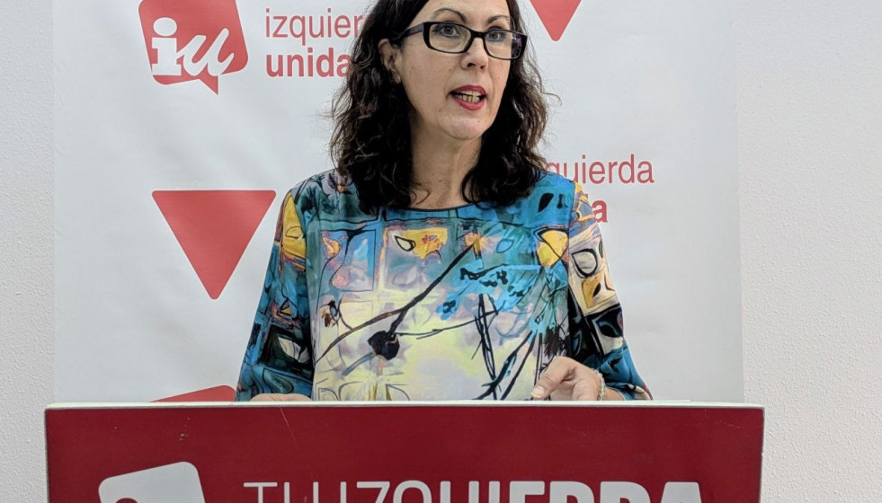 Archivo - La secretaria de Organización de IU, Eva García Sempere, interviene en una rueda de prensa telemática de la formación.