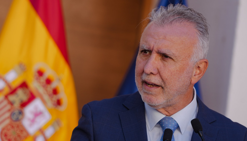 El ministro de Política Territorial y Memoria Democrática, Ángel Víctor Torres, interviene tras presidir la constitución de la Comisión Mixta para la reconstrucción y recuperación tras los da�