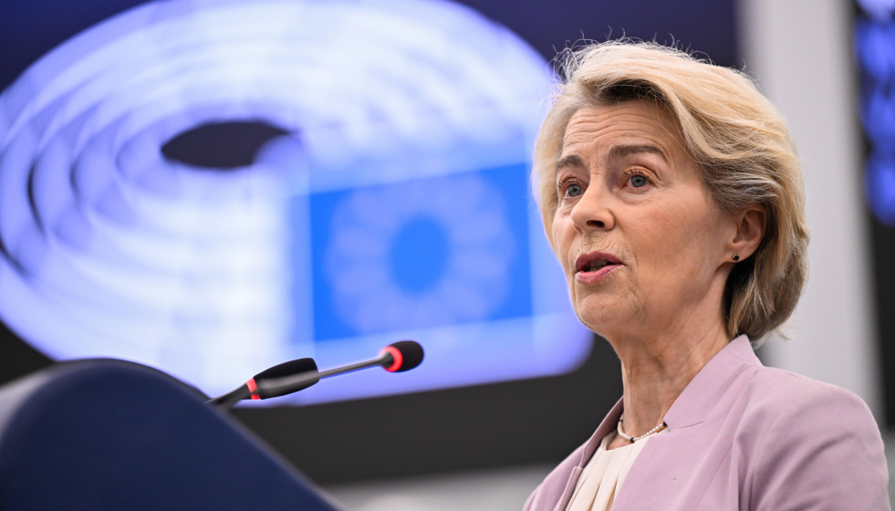 Archivo - La presidenta de la Comisión Europea, Ursula von der Leyen, en su intervención durante un debate en el pleno del Parlamento Europeo en Estrasburgo (Francia).