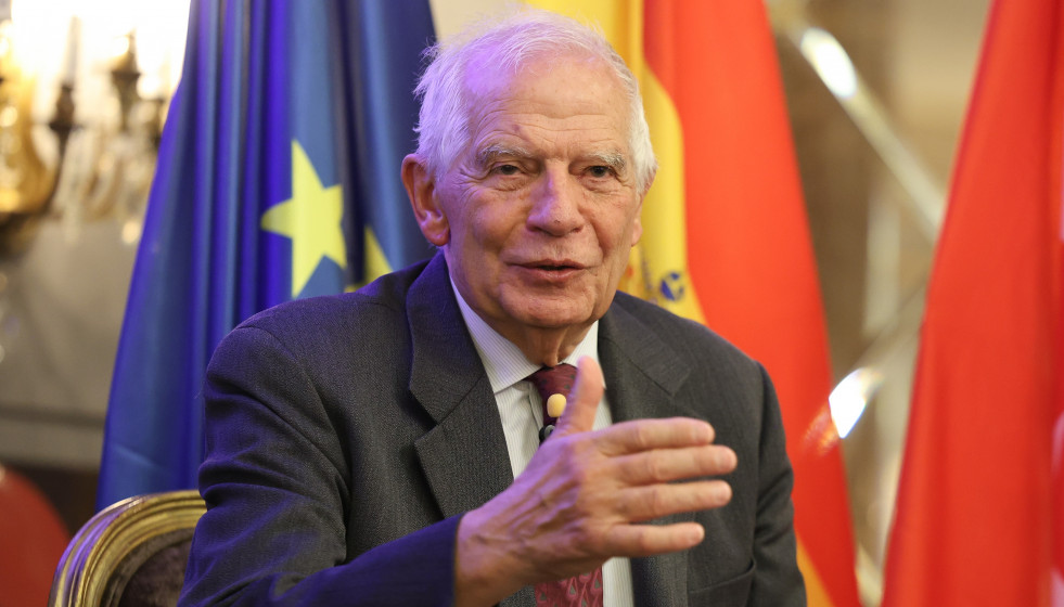 El ex alto Representante para Asuntos Exteriores de la Unión Europea y exministro socialista Josep Borrell durante un encuentro de Madrid Foro Empresarial, en el Hotel Wellington, a 17 de marzo de 20