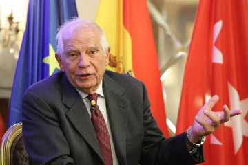El ex alto Representante para Asuntos Exteriores de la Unión Europea y exministro socialista Josep Borrell durante un encuentro de Madrid Foro Empresarial, en el Hotel Wellington, a 17 de marzo de 20
