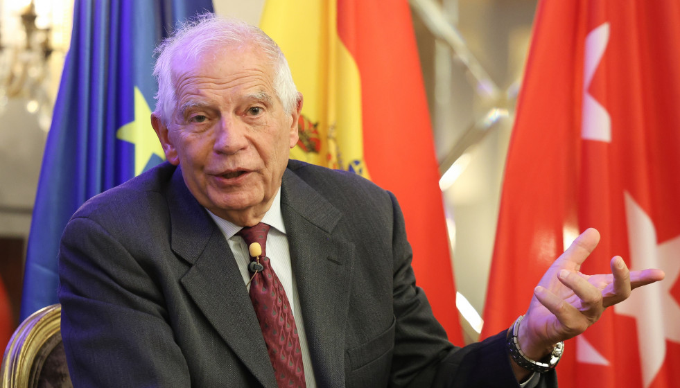 El ex alto Representante para Asuntos Exteriores de la Unión Europea y exministro socialista Josep Borrell durante un encuentro de Madrid Foro Empresarial, en el Hotel Wellington, a 17 de marzo de 20