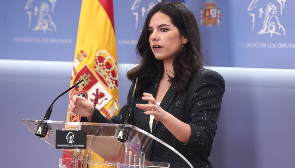 a portavoz de VOX en el Congreso, Pepa Millán, durante una rueda de prensa en el Congreso de los Diputados, a 17 de marzo de 2026, en Madrid (España).