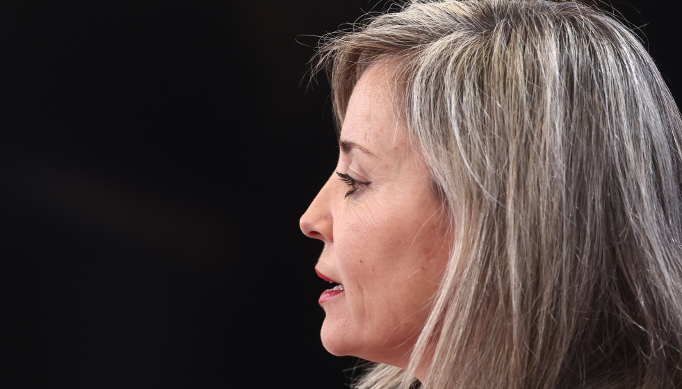 La portavoz de Sumar en el Congreso, Verónica Martínez, durante una rueda de prensa en el Congreso de los Diputados, a 17 de marzo de 2026, en Madrid (España).