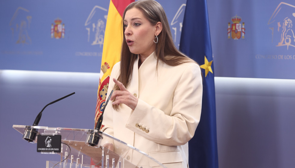 La portavoz del PP en el Congreso, Ester Muñoz, durante una rueda de prensa en el Congreso de los Diputados, a 17 de marzo de 2026, en Madrid (España).