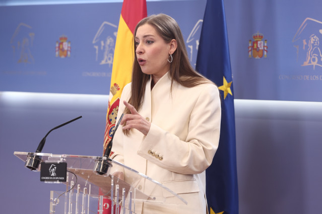 La portavoz del PP en el Congreso, Ester Muñoz, durante una rueda de prensa en el Congreso de los Diputados, a 17 de marzo de 2026, en Madrid (España).