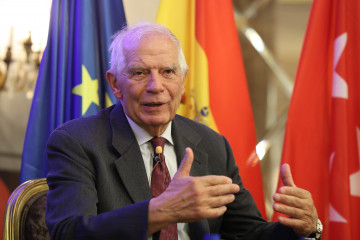 El ex alto Representante para Asuntos Exteriores de la Unión Europea y exministro socialista Josep Borrell durante un encuentro de Madrid Foro Empresarial, en el Hotel Wellington, a 17 de marzo de 20