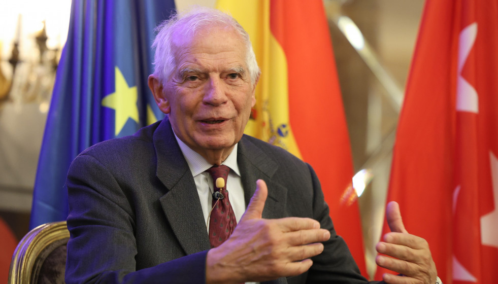 El ex alto Representante para Asuntos Exteriores de la Unión Europea y exministro socialista Josep Borrell durante un encuentro de Madrid Foro Empresarial, en el Hotel Wellington, a 17 de marzo de 20