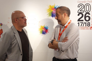 El secretario general de CCOO Aragón, Unai Sordo, y el secretario general de CCOO Servicios, Ramón González.