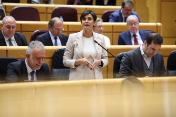 La ministra de Vivienda y Agenda Urbana, Isabel Rodríguez, interviene durante una sesión plenaria en el Senado, a 17 de marzo de 2026, en Madrid (España).