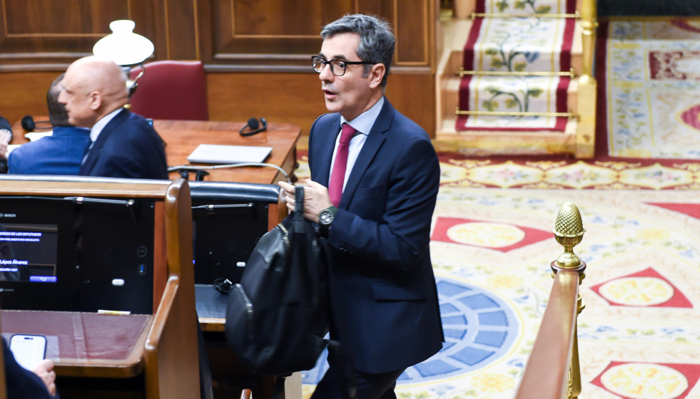 El ministro de la Presidencia, Justicia y Relaciones con las Cortes, Félix Bolaños, en el Congreso