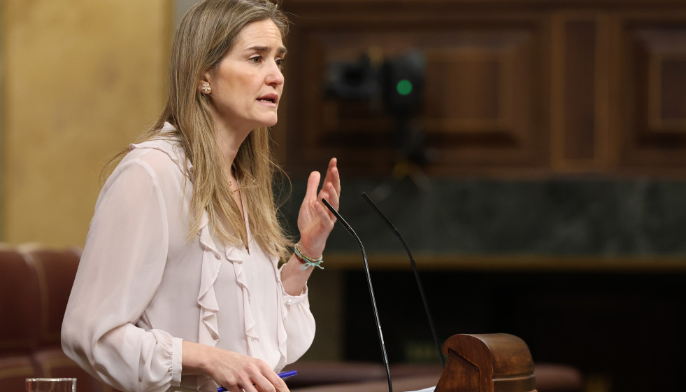 La vicepresidenta tercera y ministra para la Transformación Ecológica y el Reto Demográfico, Sara Aagesen, interviene durante una sesión de control al Gobierno, en el Congreso de los Diputados, a 