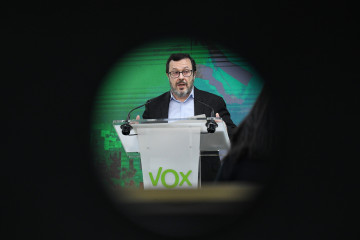 Archivo - El nuevo portavoz de VOX, José Antonio Fúster, durante una rueda de prensa posterior a la reunión del Comité de Acción Política de Vox, a 18 de marzo de 2024, en Madrid (España).