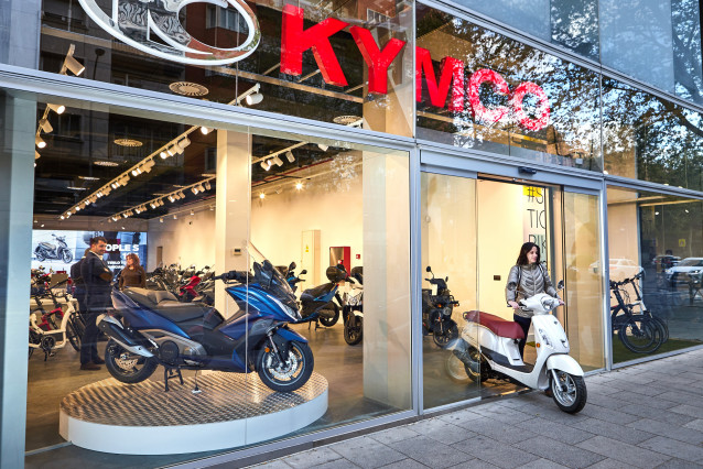 Archivo - Concesionario propio de Kymco en Madrid