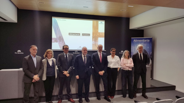 Representantes de Fira de Barcelona, Alimentaria, Hostelco, FIAB e ICEX participan en la presentación de Alimentaria+Hostelco 2026