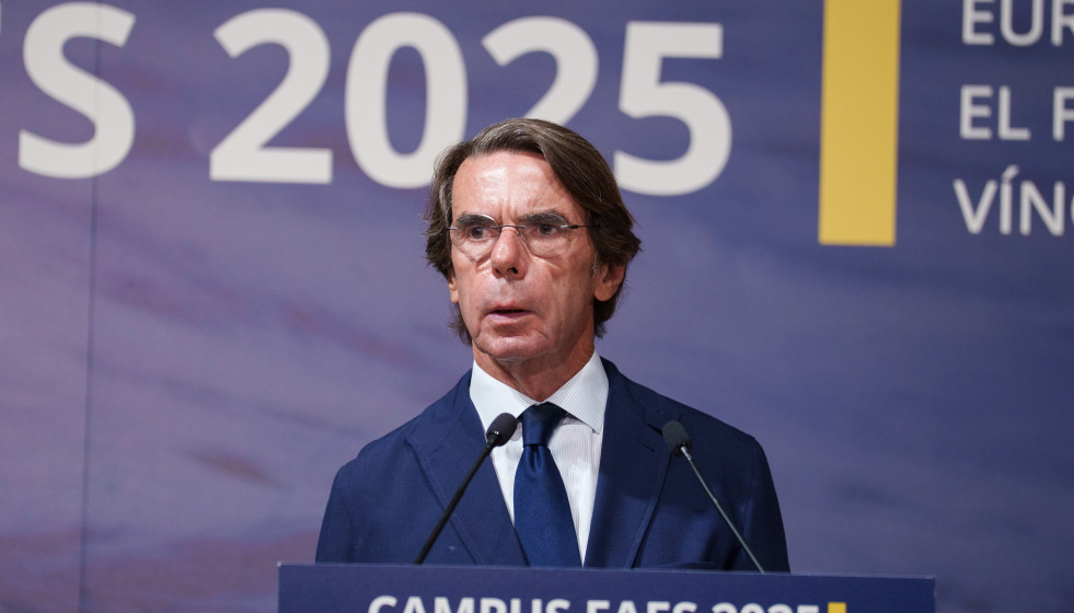 Archivo - El expresidente del Gobierno, José María Aznar, durante la clausura del Campus FAES, a 19 de septiembre de 2025, en Madrid (España).