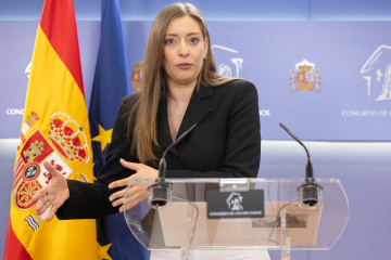 La portavoz del PP en el Congreso, Ester Muñoz, durante una rueda de prensa en el Congreso, a 24 de febrero de 2026, en Madrid (España).