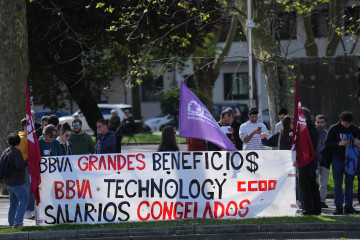 Movilización de trabajadores de BBVA Technology en Bilbao